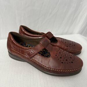 SAS Shoes Womens 9.5 N Loafers Willow Walnut Brown Leather Mary Jane  Comfort